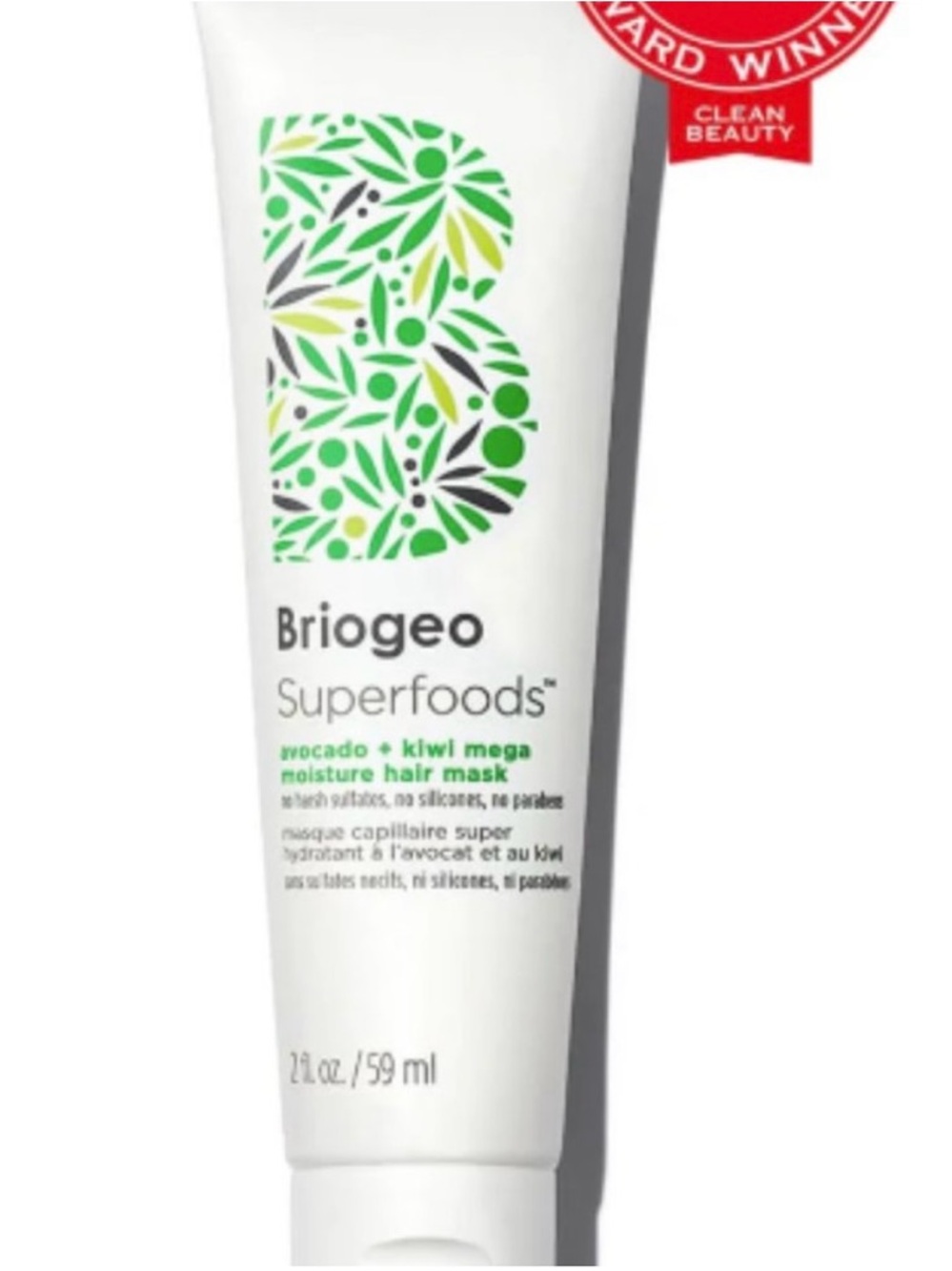 NWT Briogeo Superfoods Avocado + Kiwi Hair Mega Moisture Mask 2oz Travel Size